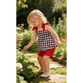 thumbnail image 4 of Aideaone Toddler Girls Summer Outfit 2 Piece Ruffle Sleeveless Shirts Tops Shorts Set Clothes for Baby Girl Sizes 2T-5T, 4 of 5