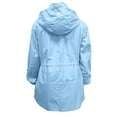 thumbnail image 7 of clear 50% off Usmixi 2023 Raincoat for Women Winter Rain Jacket for Women Drawstring Elastic Waist Outdoor Lightweight Windbreaker Coat Long Sleeve Casual Pocket Solid Hooded Outwear Weekly Deals, 7 of 7