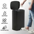 thumbnail image 2 of YRLLENSDAN Garbage Can 13 Gallon Tall Kitchen Trash Can with Lid Stainless Steel Trash Can 13 Gallon Kitchen Foot Step Trash Cans for Kitchen Office Bedroom Bathroom, 2 of 7
