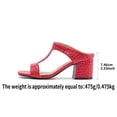 thumbnail image 6 of Eltusu Women Slide Sandals, Block Heel Non-Slip Breathable Open Toe Ladies Shoes Red Size 7, 6 of 9