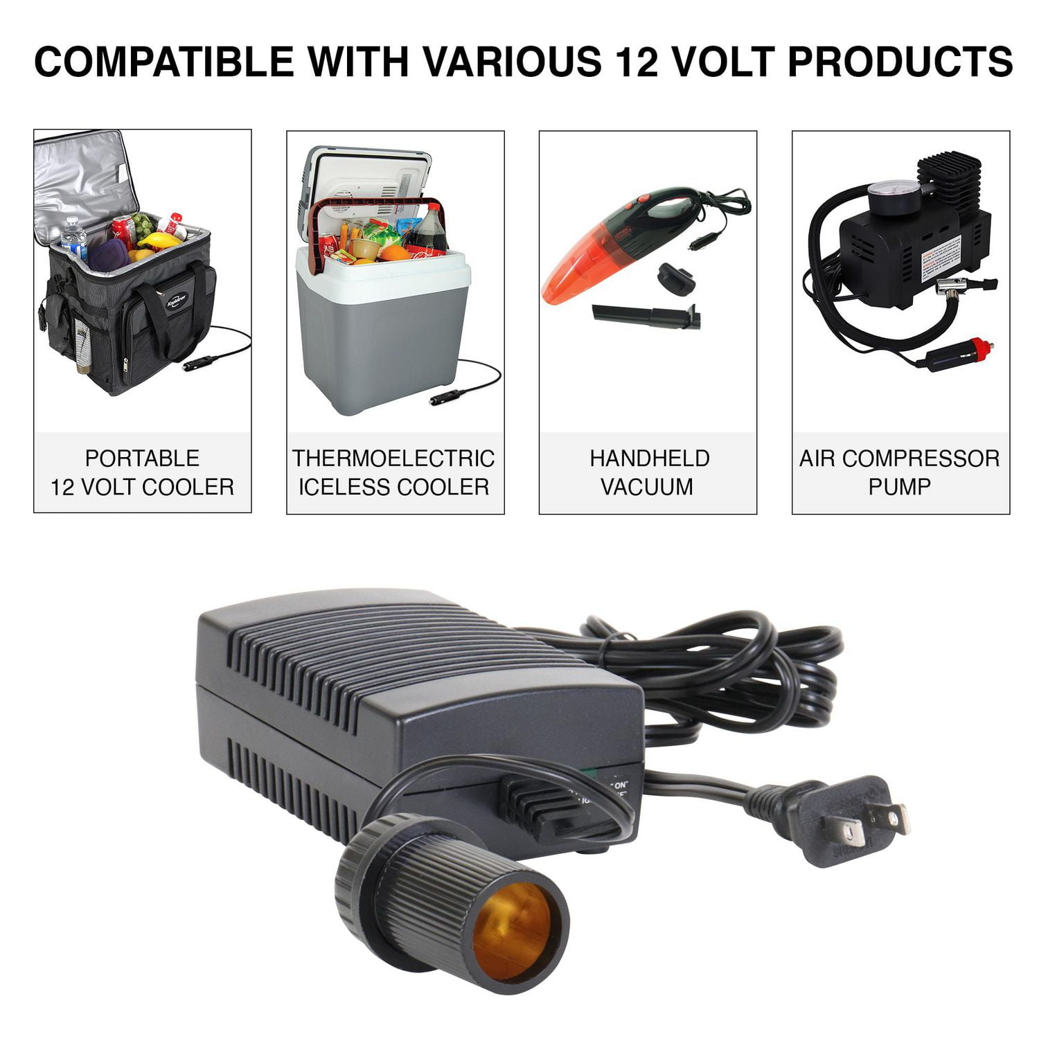 Adaptateur Allume-cigare Prise Secteur 220V Vers 12V - Convertisseur 6W Max Pour Petits Appareils Voiture (GPS, Glacière...) - 7