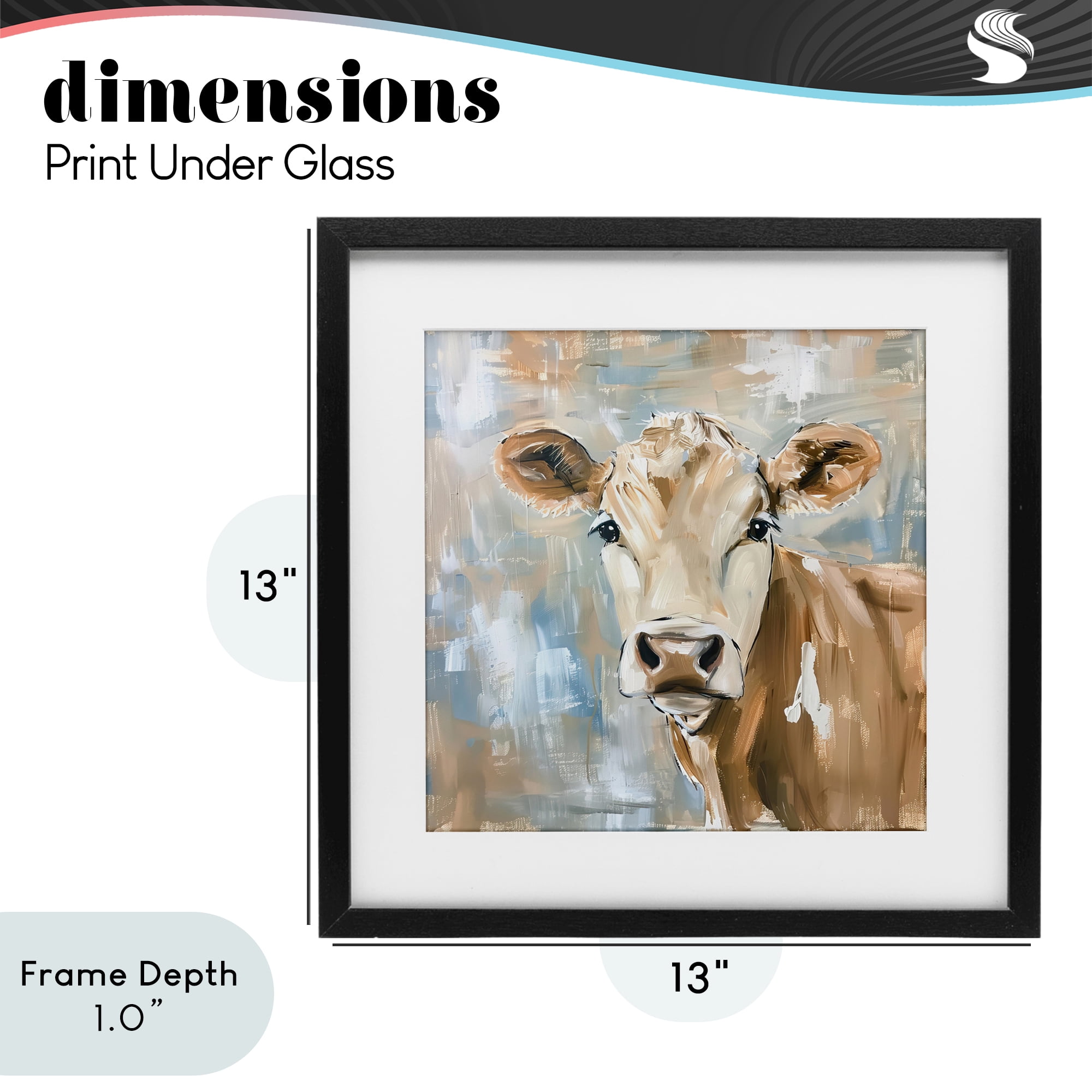 Stupell Industries The Brown Cow Abstract Black Framed Print Under Glass, design by Tina LeCour
