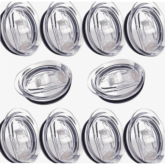 10 Pack 20 oz Skinny Tumbler Replacement Lids Plastic Splash Covers Spill Proof for Skinny Tumbler Lid Clear Cup Covers for 2.76 Inch Mouth Tumbler Cooler