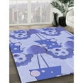 thumbnail image 3 of Ahgly Company Machine Washable Indoor Round Transitional Blue Angel Blue Area Rugs, 7' Round, 3 of 7