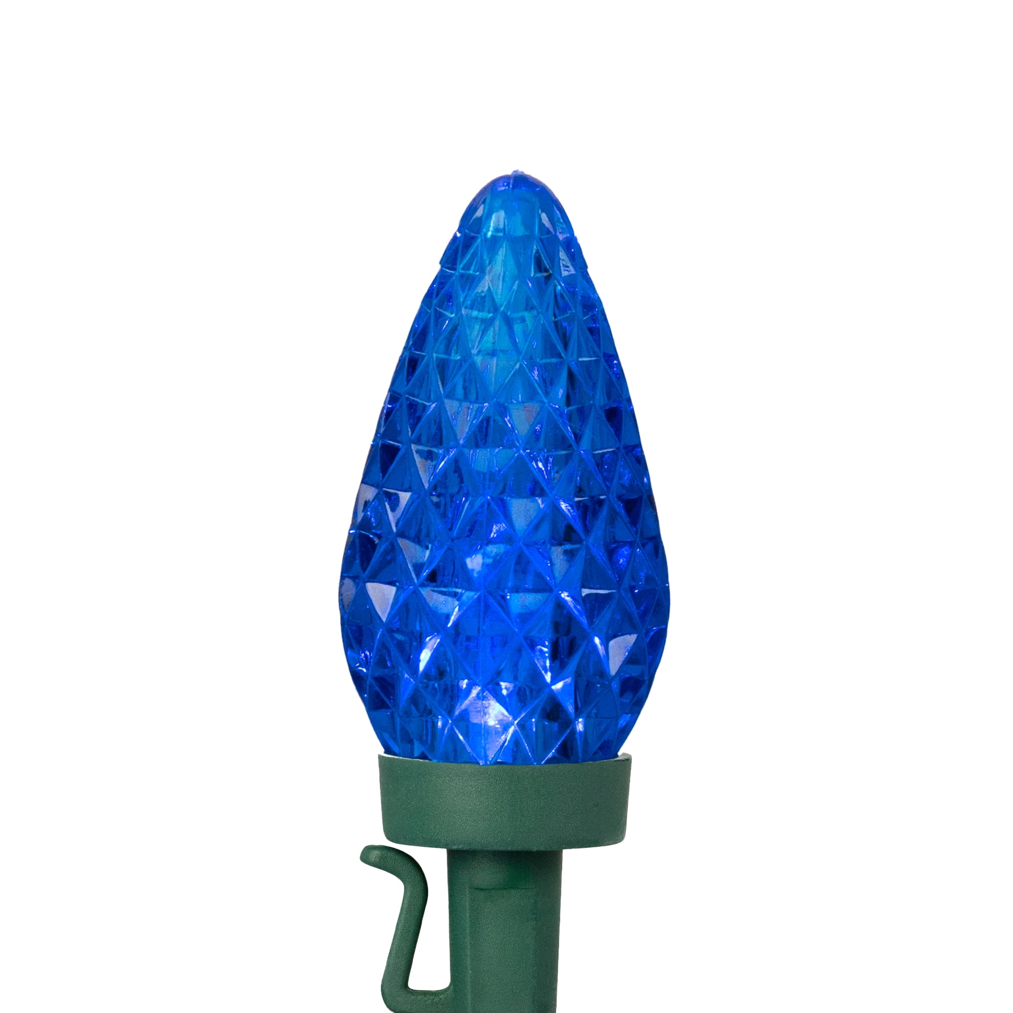 Patriotic LED C9 Faceted Christmas Lights - Red White and Blue - 66' Green Wire - 100ct