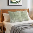 thumbnail image 6 of Pillow Covers 16x16 Set of 2, Sage Green Botanical Throw Pillow Covers Decorative Couch Cushion Cover, Farmhouse Laugh Love Leaves Microfiber Soft Square Pillowcases for Bedroom Living Room Sofa, 6 of 9
