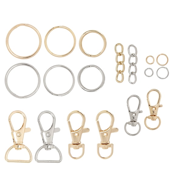 CousinDIY 175-Piece Keychain Findings Kit with Gold Jewelry Jump Rings