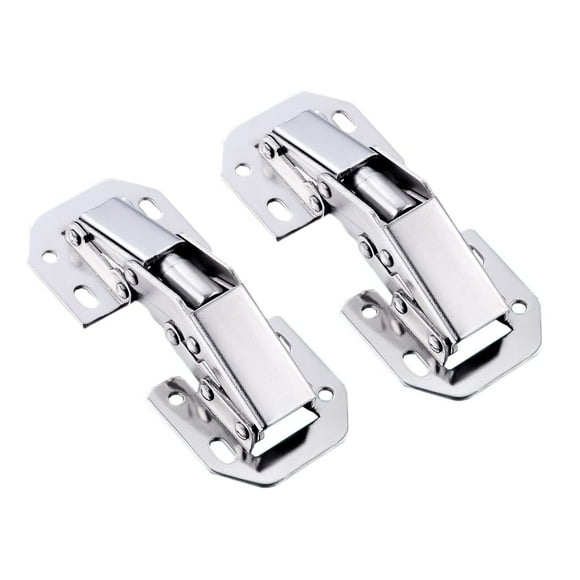 Qrity Paquete de 2 bisagras para puertas de gabinetes de cocina Bisagras para puertas de armarios ocultas - No requiere ranura - Fácil de instalar