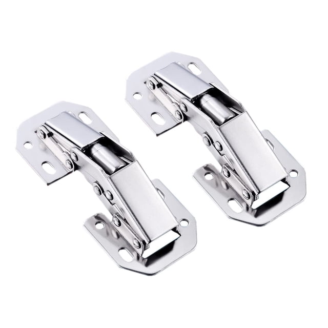 Qrity Paquete de 2 bisagras para puertas de gabinetes de cocina Bisagras para puertas de armarios ocultas - No requiere ranura - Fácil de instalar