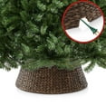 thumbnail image 4 of 24-Inch Water Hyacinth Christmas Tree Collar, Woven Tree Base Cover with Cord Cut Out, Espresso, 4 of 7