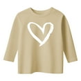 thumbnail image 3 of WOYY Toddler Girls Graphic Tee Heart Print 3/4 Sleeve T-Shirt Casual Soft Top, Sizes 3-13, 3 of 3