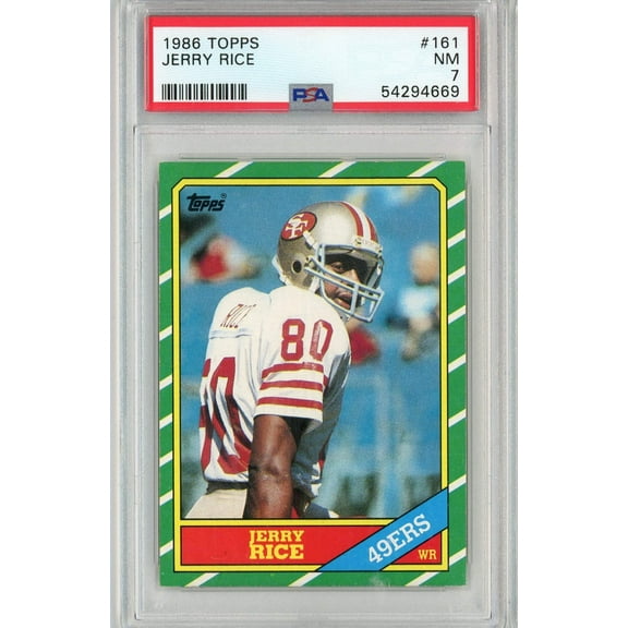 Graded 1986 Topps Jerry Rice #161 Rookie RC Football Card PSA 7 Near Mint