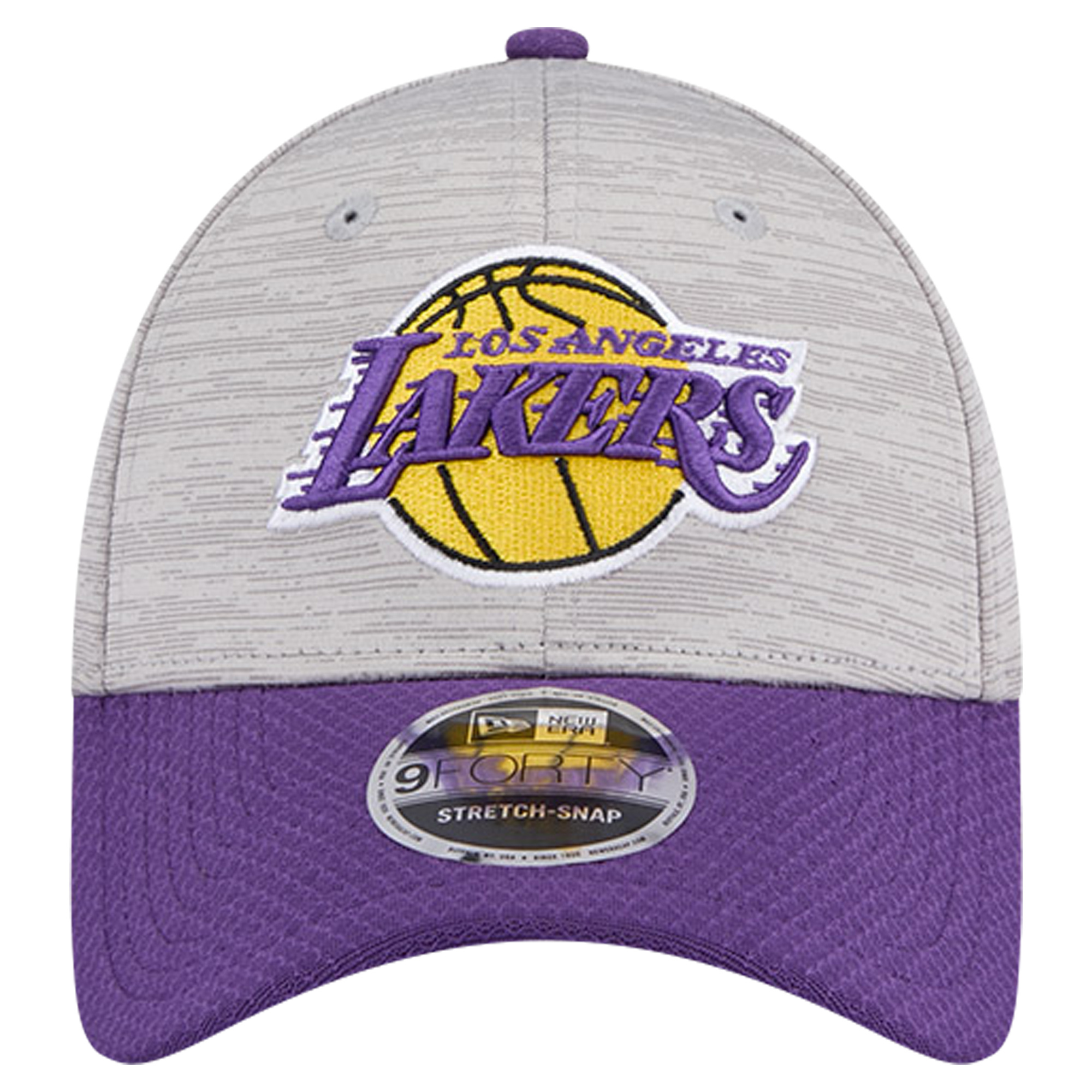 Men's New Era Heather Gray/Purple Los Angeles Lakers Active Digi-Tech Two-Tone 9FORTY Adjustable Hat