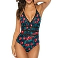 thumbnail image 3 of Cute Cherry Swimsuit Red Fruit Print Push Up Swimwear One Piece Holiday Surf Bathing Suit Bodysuit Sexy Graphic Beach Wear, 3 of 7