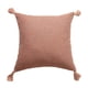thumbnail image 2 of Funda de almohada de lino estilo japonés con borlas en las esquinas | Funda de cojín decorativa de 45 x 45 cm para sofá y cama | Tejido de poliéster suave con cremallera para facilitar la limpieza, 2 of 6