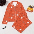 thumbnail image 3 of JAJAHO Girls Halloween Pajamas Pumpkin Ghost Long Sleeve Button Down Shirts Pants Kids Sleepwear Pjs Sizes 3-14Y, 3 of 3