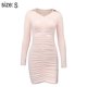 thumbnail image 2 of Vestido de manga sexy para mujer Vestidos cortos con cuello en V y espalda recortada, 2 of 7