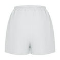 thumbnail image 6 of Uaswgudfs ​High-Waisted Relaxed Jean Shorts for Women - Elastic Waist & Side Pockets 4" Inseam Summer Wear White L, 6 of 7