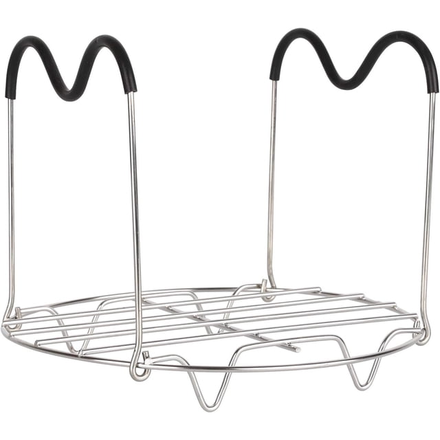 Steamer Rack Trivet with Handles Compatible for Instant Pot 6 & 8 qt Accessories - Great for Lifting out Springform Pan / Cheesecake Pan