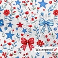 thumbnail image 3 of Patriotic 4th of July Shower Curtain, America Independence Memorial Day Bathroom Decor, Red and Blue Floral Bow Star 250 Anniversary Bath Curtain with Hooks,69X70IN, 3 of 5