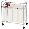 Household Essentials 4-Bag Laundry Sorter, White Canvas Bags