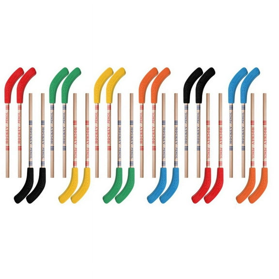 24Pcs Hockey Pencils and Erasers -Hockey Stick Sports Theme Party Supplies, Fun Cool for Fans, Students