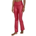 thumbnail image 4 of 90 Degree By Reflex Women's Crossover Waistband Faux Leather Flared Leg Athletic Yoga Pants, 4 of 5