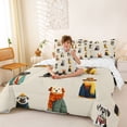 thumbnail image 4 of Homewish Cartoon Dog 7pcs Queen Bedding,Vintage Animal Theme Bedding Comforter Set Queen,Cream,Reversible, 4 of 8
