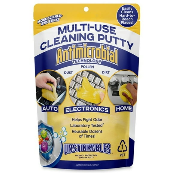 Unstinkables Multi-Purpose Cleaning Putty, Household Dust and Particle Cleaner, Reusable Pouch