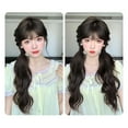 thumbnail image 2 of LANFENG Curly Ponytail Extension with Hair Tie Hair Natural Black 17 Inch Hair Wig Elastic Band Wave Fake Ponytail Wigs Accessories for Women Daily 2PCS, 2 of 5