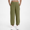 thumbnail image 1 of WILLBEST Pantalones Casuales para Mujer, Sueltos, Rectos, de Cintura Alta, Largos, Lisos, con Bolsillos para Un Uso Diario Cómodo. Grande, 1 of 6