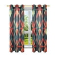 thumbnail image 7 of Yayeee Window Curtains Set of 2 for Living Room Light Filtering 63"x52", Red Abstract, 7 of 7