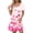 33#Pink, variant on gljltg Women's Summer Print Short Sleeve V-neck Casual Dress – Polyester Lightweight Fabric for Party Date Daily Outfits with Flattering V-neck & Summer Print Design