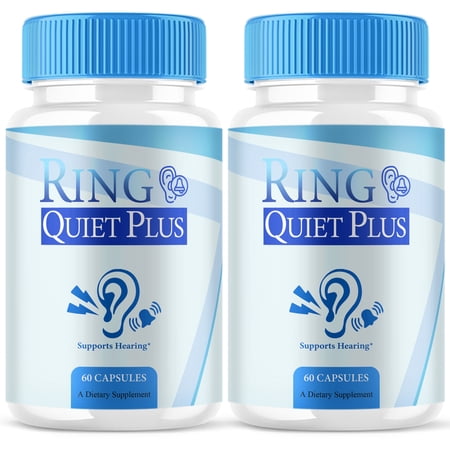(2 Pack) Ring Quiet Plus Tinnitus Support, RingQuietPlus Ear Health Supplement (120 Capsules)