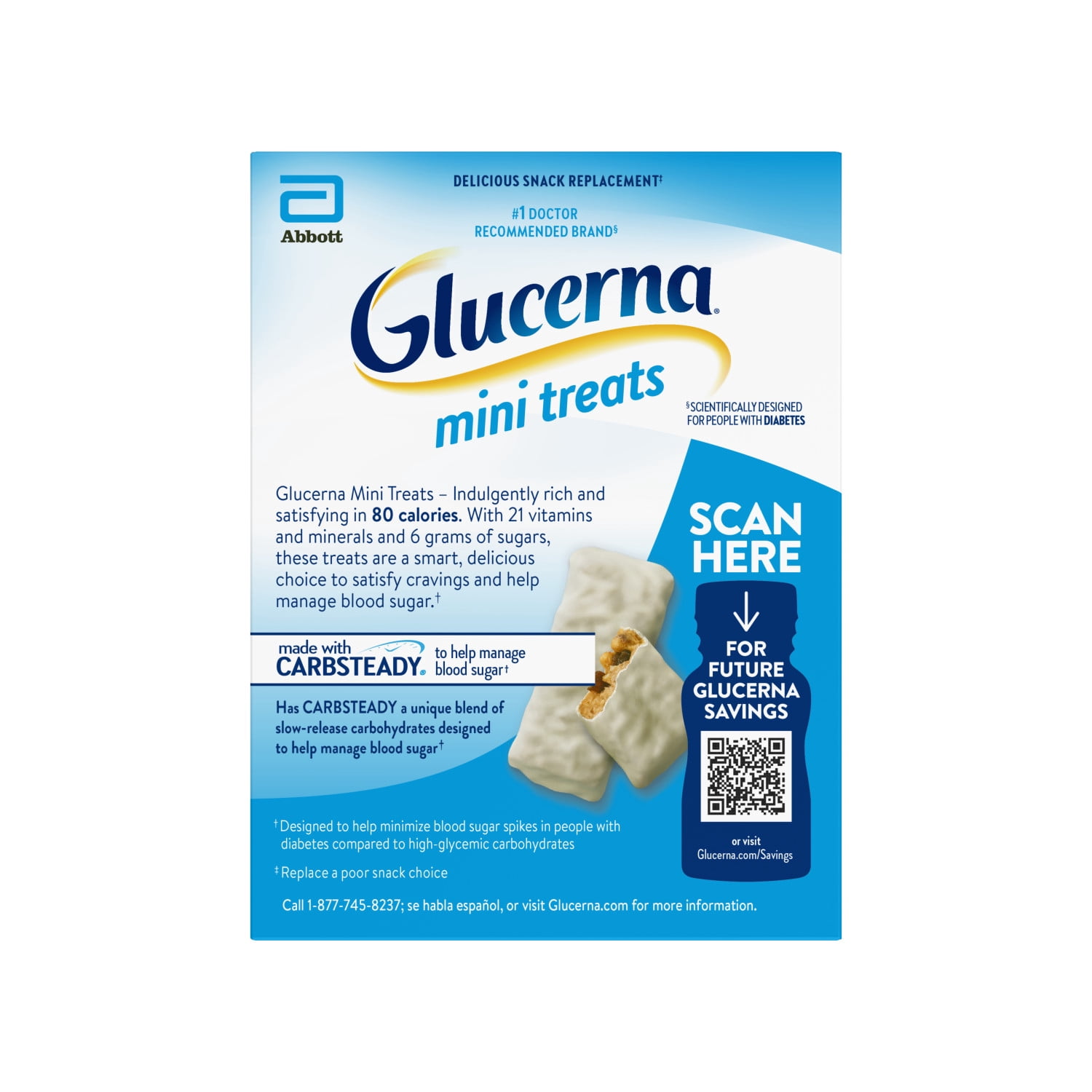 Glucerna Mini Treats Diabetic Snack, Oatmeal Raisin, 6-Bar Pack, 24 Count