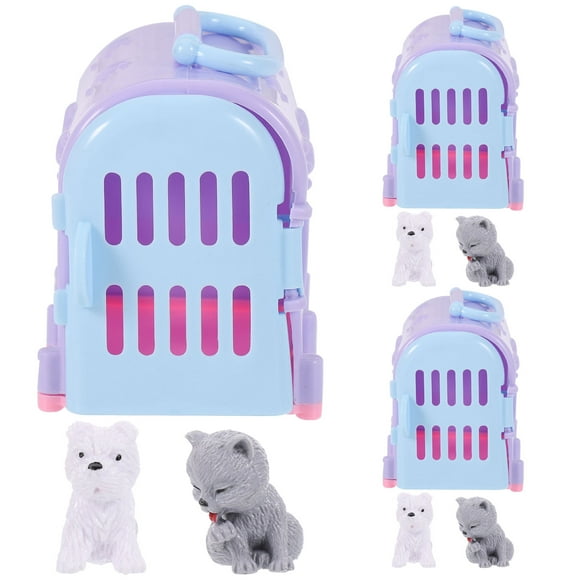 KAKOWELY 3 juegos de minicasas decorativas para mascotas con modelos de perros y gatos.