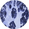thumbnail image 1 of Ahgly Company Indoor Round Patterned DarkSlate Blue Purple Area Rugs, 3' Round, 1 of 6