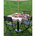 thumbnail image 4 of nqOlkjepod 4th of July Outdoor Tablecloth with Umbrella Hole & Zipper, Independence Day Floral Striped Square Table Cover 60x60 Inch, Dining Waterproof Table Cloth Protector for Patio/Party/Picnic, 4 of 7