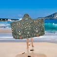 thumbnail image 2 of Yayeee Kids Hooded Towel with Hand Pockets Beach Soft Absorbent Bath Wrap 50 x 23.5 inch, Green Flowers Pattern, 2 of 5