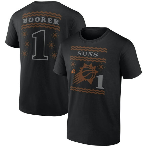 Men's Devin Booker Black Phoenix Suns Ugly Sweater Name & Number T-Shirt