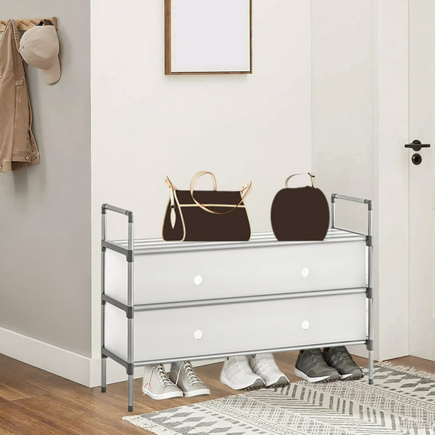 Zapatero Apilable de Varios Niveles, Organizador de Almacenamiento a Prueba de Polvo con Estructura Metálica Resistente y Estantes de Plástico, Ideal para Armarios, Dormitorios, Pasillos y Salas de E