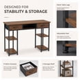 thumbnail image 6 of edx Small Desk with Fabric Drawers & Storage Shelves, 48 Inch Computer Desk Modern Writing Desk Study Table for Home Office, Brown Rust, 6 of 8