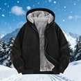 thumbnail image 2 of Kureaily Winter Jacket Heavyweight Hooded Coat Outdoor Warm Lined Full Zip Up Windproof Soft Thermal Pullover Casual Loose Fit Retro Style Coats For Cold Weather Jackets for Men, 2 of 4