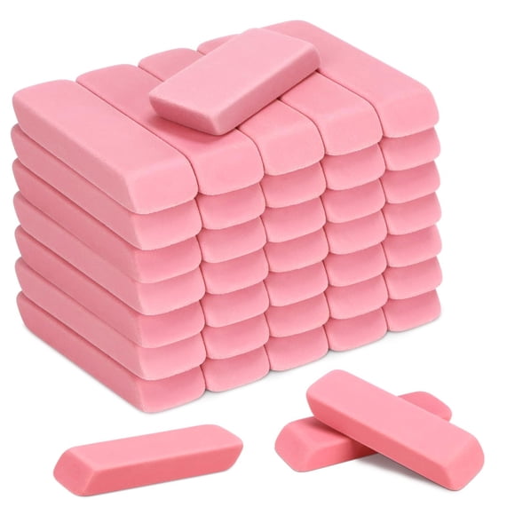 PRALB 144 Pack Pink Erasers Bulk Erasers for Art, School, and Office Use, Classroom