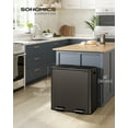 thumbnail image 2 of 10.6-Gallon Dual Compartment Trash Can - Stainless Steel Kitchen Bin with 180K-Step Pedal & Airtight Lids, Slate Gray, 2 of 6