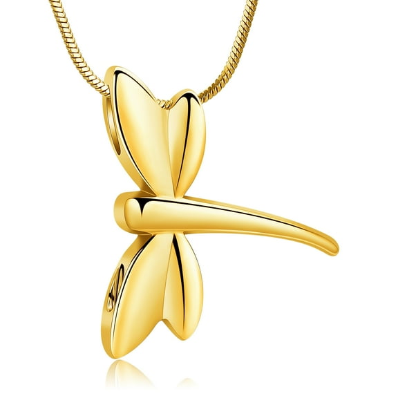 Dragonfly Urn Necklace for Ashes Animal Cremation Jewelry Keepsake Memorial Ashes Pendant Jewelry for Women Men