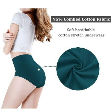 

Intimates Women s High Waisted Cotton Underwear Stretch Briefs Soft Full Coverage Panties Polyester Simple Long Sleeve Shirts for Women Blue