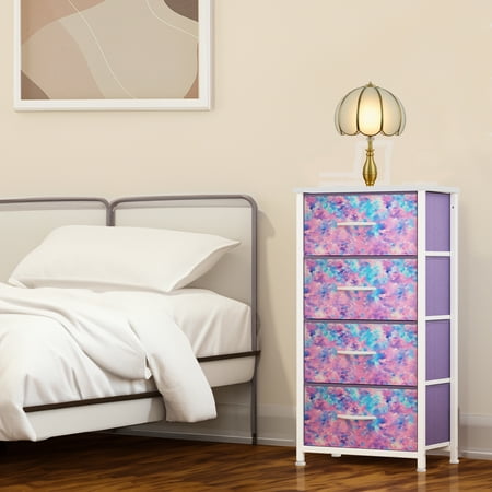 Dextrus 4-Drawer Chest Bedside Dresser & Furniture Organizer for Bedroom for Adults & Kids