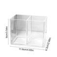 thumbnail image 3 of weibbin Plastic Compartment Pen Holder Storage Box Desktop Cosmetic Organizer Clear 4.7x2.5x3.5in, 3 of 6