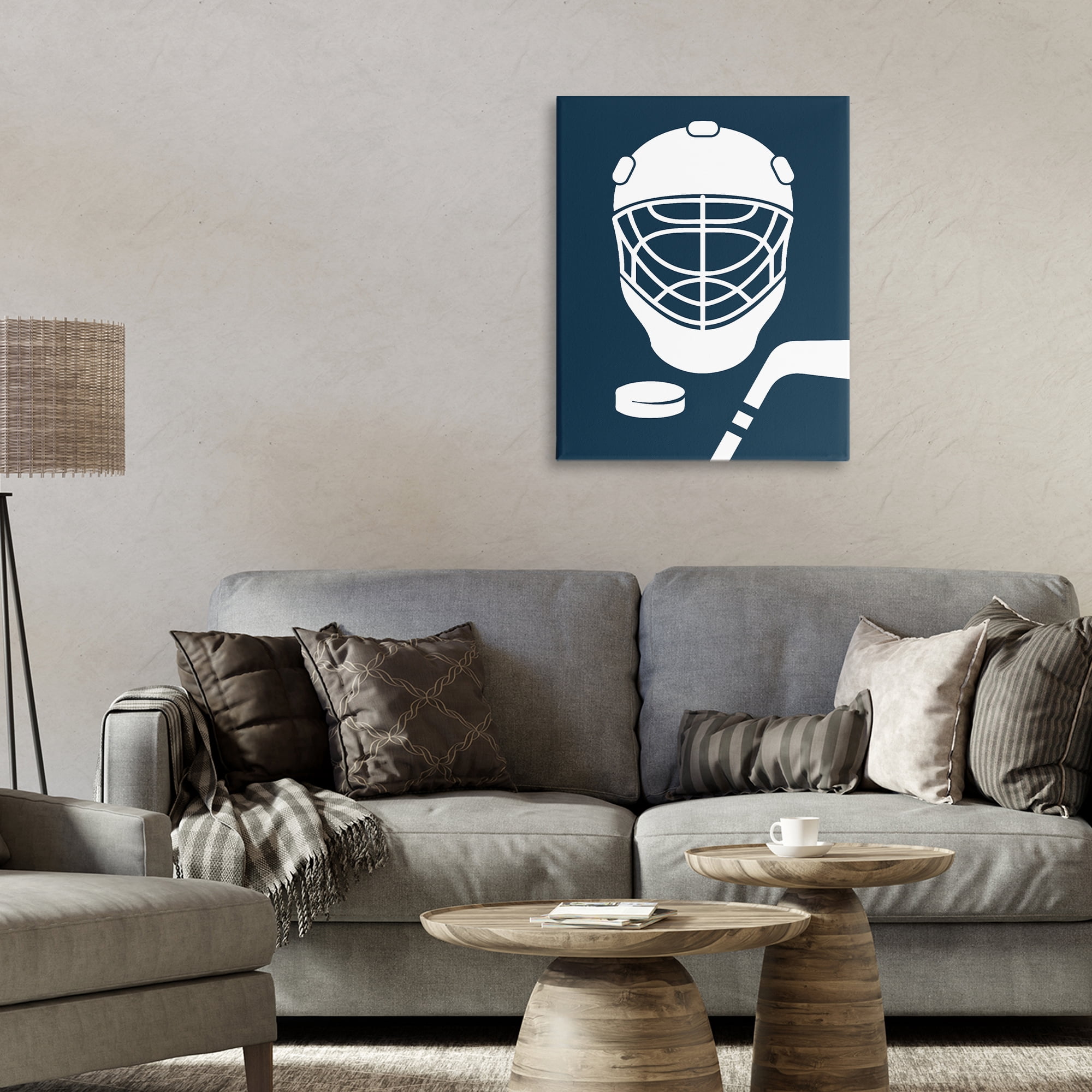 Stupell Industries Hockey Mask Blue & White Canvas Wall Art, design by Melody Hogan